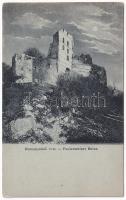 Pozsonyborostyánkő, Stupavsky Podzámok, Borinka (Stomfa, Stupava); Borostyánkő vára este. Wiesner Alfred kiadása / Pajstúnsky hrad / Paulensteiner Ruine / castle ruins at night (EK)