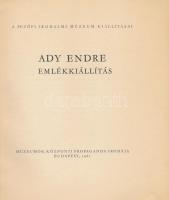 1961 Ady Endre emlékkiállítás. Bp., 1961, Petőfi Irodalmi Múzeum. Kiadói papírkötés
