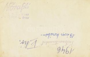 1946 Nóra Fotó Pesterzsébet. fotólap pecséttel