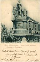 1900 Pozsony, Pressburg, Bratislava; Mária Terézia emlékszobor. Schmidt Edgar kiadása / Maria Theresia-Denkmal / monument (szakadás / tear)