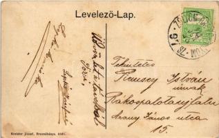 1911 Breznóbánya, Brezno nad Hronom; látkép és Vigadó, tér, templom. Kreisler József kiadása / redou...