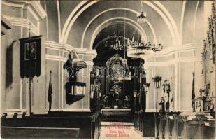 1912 Vágfarkasd, Farkasd, Forcas, Vlkad nad Váhom, Vlcany; Római katolikus templom, belső. Lun István kiadása / Catholic church, interior (EK)