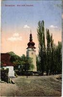 1915 Berzevice, Brezovica (Sáros megye); Római katolikus templom. Fogyasztási szövetkezet kiadása / church (EK)