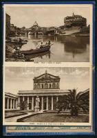 cca 1900 Ricordo di Roma, Ricordo di Venezia 2 db turisztikai leporelló