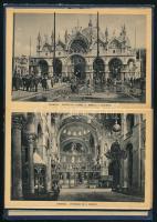 cca 1900 Ricordo di Roma, Ricordo di Venezia 2 db turisztikai leporelló