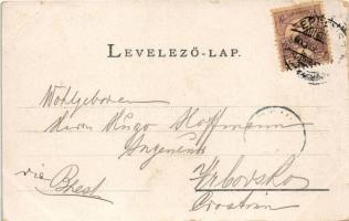 1900 Eperjes, Presov; Fő utca, üzletek. Cattarino Sándor kiadása / general view, shops (EB)