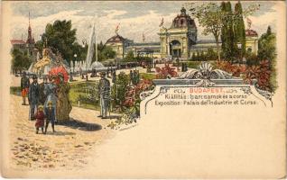 Budapest XIV. Iparcsarnok és korzó, Ezredéves Országos Kiállítás. Art Nouveau, litho s: Morelli, Dörre T. + 2 Kr. brown Ga. (EK)