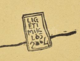 Ligeti Miklós (1982-): Nem akarok iskolába menni apu! Algráfia, papír. jelzett a nyomaton paszpartub...