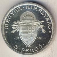 1938. 5P Ag "Szt István" T:1/2+