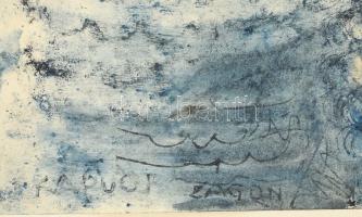 Zágon Gyula (1904-1990): Kapuőr. Monotípia, papír. Jelzett a nyomaton. 46x20 cm