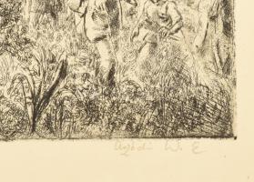 Aszódi Weil Erzsébet (1901-1976): Jalta. rézkarc, papír, jelzett, 29x39 cm