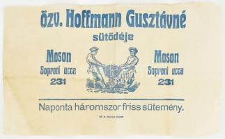 cca 1930 Moson Özv. Hoffmann Gusztávné sütödéje csomagolópapír 39x24 cm