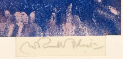 William Russell Flint (1880-1969): Alvó női akt. Nyomat, papír, jelzett. Üvegezett fakeretben. 31x57...