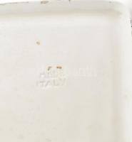 Velencei városkép, olasz fajansz falitányér, jelzéssel, kopással, 19,5x19,5 cm