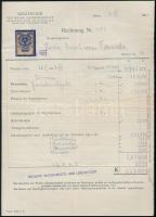 1923 Emil Verneda fiumei kormányfőtanácsos elhunytakor kiadott szanatóriumi számla + egy későbbi boríték, egy kórházi elismervény