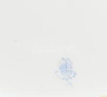 Antik Herendi / Óherendi virágmintás süteményes tányér, masszába nyomott és festett jelzéssel, kopás...