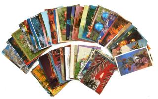 Kb. 150 db MODERN üdvözlő motívum képeslap / Cca. 150 modern greeting motive postcards