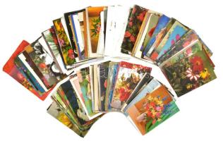 Kb. 150 db MODERN virágos motívum képeslap / Cca. 150 modern flower motive postcards