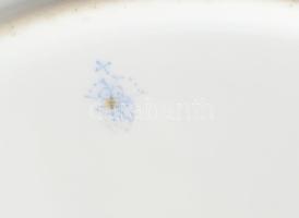 Antik Herendi / Óherendi virágmintás nagytányér, masszába nyomott és festett jelzéssel, kopással d: ...