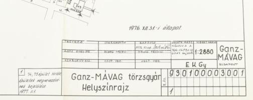 1976 MÁVAG gyár helyszínrajz 62x44 cm