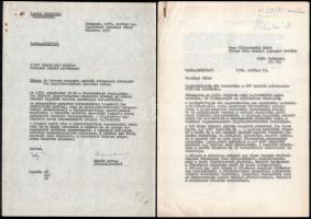 1975 ICS villamos gyártásával kapcsolatos 3 db hivatalos levél, irat