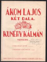 cca 1937 Kiméry Kálmán által dedikált kotta