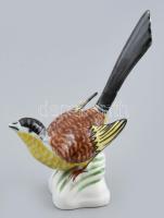 Drasche porcelán madárka. Kézzel festett, jelzett, hibátlan, m: 11 cm