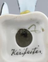 Drasche porcelán madárka. Kézzel festett, jelzett, hibátlan, m: 11 cm