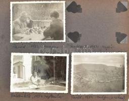 1942-1955 Régi családi fotóalbum, benne sok balatoni kép (Siófok, Balatonlelle, vitorlások, stb.), i...