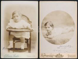 cca 1900 Bródy Pál (1898-1978) sziniigazgató és rendező és testvére kiskori fénykép 2 db kabinetfotó 11x17 cm