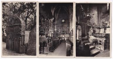 3 db régi prágai judaika képeslap: zsinagóga és zsidó temető / 3 pre-1945 Czech Judaica postcards from Praha (Prague): Jewish cemetery, synagogue