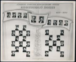 1959 Fővárosi Iparcikk Kereskedelmi Iskola kirakatrendező tabló. hajtásnyommal 24x16 cm