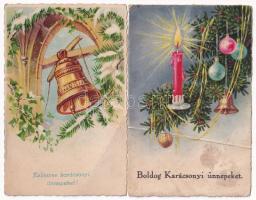 7 db RÉGI karácsonyi üdvözlő képeslap vegyes minőségben / 7 pre-1945 Christmas greeting postcards in...