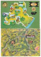 10 db MODERN térképes képeslap / 10 modern map motive postcards