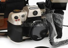 Nokina NK4040 fényképezőgép, tartozékaival, vakuval, hordtáskában, nem kipróbált / Vintage camera wi...