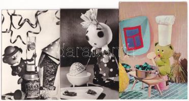 14 db MODERN motívum képeslap: mese, báb és rajzfilm / 14 modern motive postcards, cartoons, puppet ...