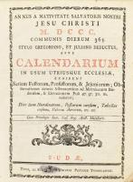 1800 Neuer Schrieb Calender Calendarium um in usum utrisque ecclesiae Buda, 1800. Univers Pestanae T...