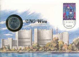 Ausztria 1987. 10Sch, felbélyegzett borítékban, bélyegzéssel, német nyelvű leírással T:UNC Austria 1987. 10 Schilling in envelope with stamp and cancellation, with German description C:UNC