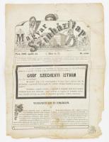 1860 Pest, A Magyar Színházi Lap I. évfolyam 16. szám, címlapon Széchenyi István halálhírével, hiányos