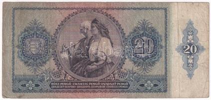1941. 20P hamis "Kerületi Pártvezető Kőszeg" felülbélyegzéssel T:F,VG kis szakadás, folt