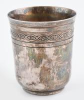 Christofle ezüstözött kereszelő pohár,jelzett, m: 7,5 cm,