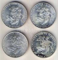 NSZK 1972. 10M Ag (4x) "Olimpia-Sportolók" komplett verdejel-sor T:BU