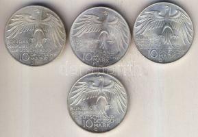 NSZK 1972D,F,G,J 10M "Stadion" T:BU teljes sor