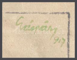 Gáspár Antal (1889-1959): A titok, vegyes technika, karton, foltos, lapszéli sérülés, 29×35 cm