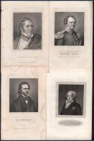 cca 1800 Kb 100 db külföldi arcképes acélmetszet. Hires emberek, politikusok, stb. Lapméret 23x13 cm