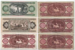 1962. 10Ft + 1962-1993. 100Ft (4x) + 1975. 50Ft T:F,VG közte szép papír