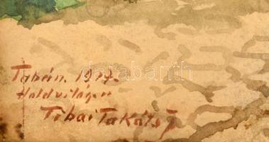 Tibai Takáts János (1876-1943): Tabán, Holdvilág utca. Akvarell, papír, jelezve balra lent. Dekoratí...