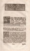 Zichy Ferenc: Edictum episcopi Jauriensis. De festorum celebratione. Győr. 1754. 2. Epistola pastora...