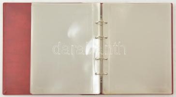 "Banknoten Briefe aus aller Welt" piros, plüssborítású, négygyűrűs album 40db, osztás nélk...