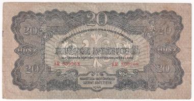 1944. 20P "A Vöröshadsereg Parancsnoksága" T:F kis szakadás, folt Adamo P45